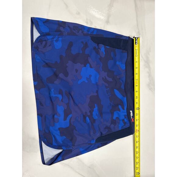 RLX Ralph Lauren Blue Black Camouflage Stretch Skort Sz M At Leisure Tennis Golf - Picture 12 of 14